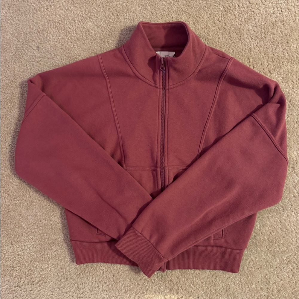 Burnt Orange Zip-Up Jacket